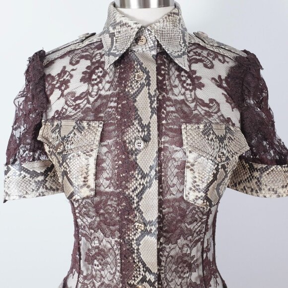 Dolce&Gabbana 42 US 6 python lace blouse jacket dress Sp 2005 snakeskin - Picture 6 of 16